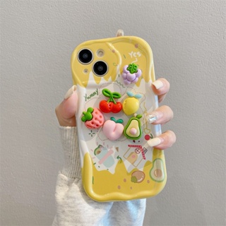 Dd เคสโทรศัพท์มือถือ ลายการ์ตูนผลไม้น่ารัก สามมิติ สําหรับ Apple iPhone 13 12 Promax XS 13 Promax 78 Plus 14 Promax 7 8