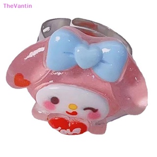 Thevantin แหวนเรซิ่น ลายการ์ตูนอนิเมะ Kawaii Kuromi Cinnamoroll ปรับได้ ของขวัญวันเกิด สําหรับเด็ก