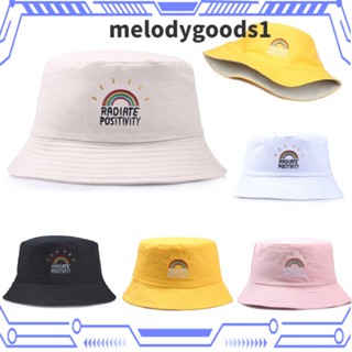 Melodygoods1 หมวกบักเก็ต กันแดด ปักลายดอกกุหลาบ สําหรับตกปลา