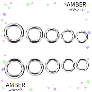 Amber แหวนเชื่อมต่อเหยื่อตกปลา สเตนเลส 6 ขนาด 50 100 ชิ้น