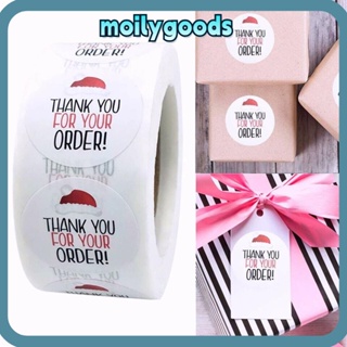 Moilyhd สติกเกอร์ฉลาก ลาย Thank You For Your Order สําหรับติดตกแต่งกล่องอาหาร ของขวัญคริสต์มาส