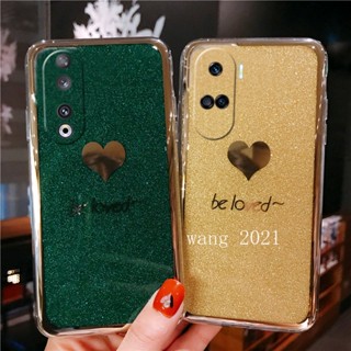 พร้อมส่ง เคสป้องกันโทรศัพท์มือถือ แบบแข็ง ชุบไฟฟ้า รูปหัวใจ ประดับกลิตเตอร์ สําหรับ Honor90 Honor 70 90 Lite 5G 2023 Honor 90 Lite