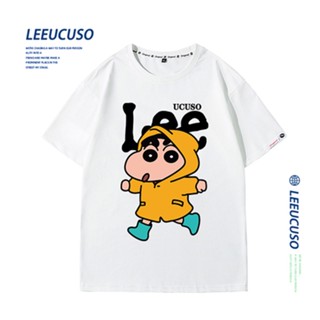 【พร้อมส่ง】เสื้อยืดแขนสั้น ผ้าฝ้าย ลายการ์ตูนชินจัง แฟชั่นฤดูร้อน สําหรับผู้ชาย และผู้หญิง