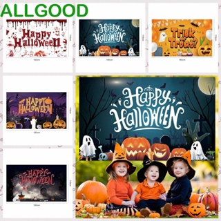 Allgoods ธงแบนเนอร์ ผ้าโพลีเอสเตอร์ ลาย Happy Halloween สําหรับแขวนตกแต่งปาร์ตี้ฮาโลวีน