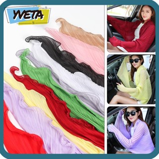Yveta ปลอกแขน ผู้หญิง ผ้าชีฟอง กันแดด
