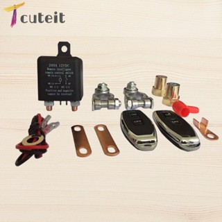 Tcuteit สวิตช์แบตเตอรี่ DC 12V ตัวแยก 200A รีเลย์หลัก ปิดเครื่อง ป้องกันการใช้แบตเตอรี่