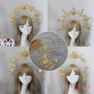 Hik SunGoddess Baroque มงกุฎวินเทจ ที่คาดผม DIY มงกุฎโลลิต้า ที่คาดผม DIY