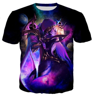 เสื้อยืด พิมพ์ลายเกม Jhin Skin สไตล์ฮาราจูกุ แนวสตรีท คอสมิกมืด