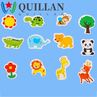 Quillan แม่เหล็กติดตู้เย็น ลายการ์ตูนสัตว์น่ารัก หลากสี สร้างสรรค์ งานฝีมืออนุบาล การดูดซับที่แข็งแกร่ง สติกเกอร์สัตว์ทะเล