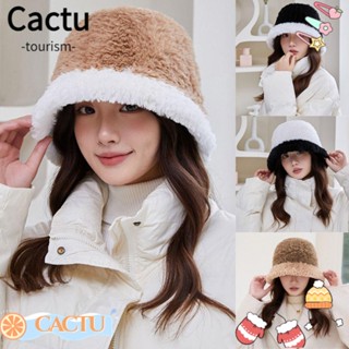 Cactu หมวกบักเก็ตลําลอง ผ้ากํามะหยี่ขนนิ่ม ลายหัวกะโหลก แฟชั่นฤดูใบไม้ร่วง ฤดูหนาว สําหรับชาวประมง