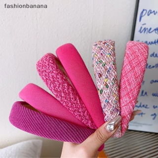 [fashionbanana] ที่คาดผมฟองน้ํา ลายดอกกุหลาบ สีชมพู สไตล์เจ้าหญิง แฟชั่นสําหรับผู้หญิง พร้อมส่ง