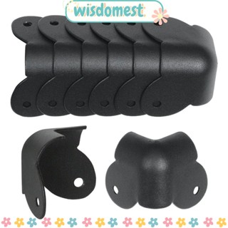 Wisdomest ตัวป้องกันมุมลําโพง โลหะ สีดํา 1.5 นิ้ว วางซ้อนกันได้ 8 ชิ้น