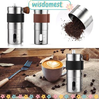 WISDOMEST เครื่องบดกาแฟเอสเพรสโซ่ ด้ามจับไม้ สเตนเลส แฮนด์เมด