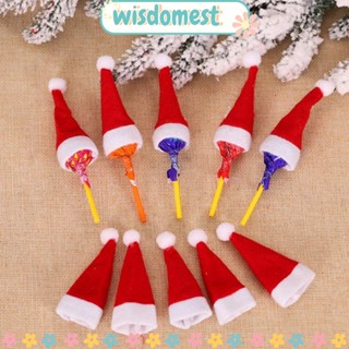 Wisdomest หมวกอมยิ้ม ซานตาคลอส ขนาดเล็ก สีแดง สําหรับตกแต่งเทศกาลคริสต์มาส 25 ชิ้น