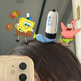 Daron กิ๊บติดผม ผ้าถัก ลายการ์ตูนสพันจ์บ็อบ เชฟ อะนิเมะ Krusty Krab Staff Hat Patrick Star ของขวัญสําหรับเด็ก