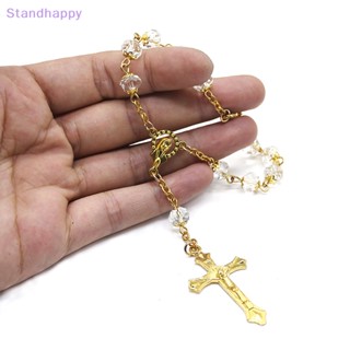 Standhappy สร้อยข้อมือ ประดับลูกปัดคริสตัล สีทอง เครื่องประดับแฟชั่น สําหรับของขวัญคริสเตียน