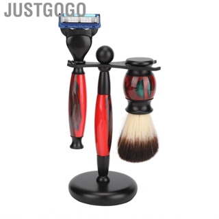 Justgogo 3pcs/set Shaving Holder Brush Manual Lightweight Beard Set with for Men For Growth