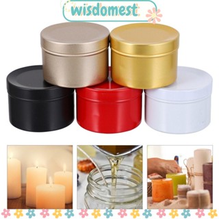 Wisdomest กระปุกใส่เทียนหอมระเหย โลหะ 50 มล. สําหรับคริสต์มาส 5 ชิ้น