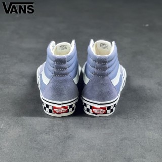 Sp2-230904 Wan33ce Sk8-hi รองเท้าผ้าใบลําลอง ส้นเตี้ย หนังนิ่ม กันลื่น ทนทาน สีเทาอ่อน สําหรับผู้ชาย ผู้หญิง