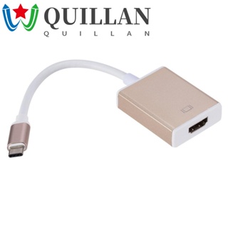 Quillan อะแดปเตอร์แปลงสายเคเบิ้ล Type C เป็น HDMI USB 3.1 เป็น HDMI ติดตั้งง่าย 4K 24pin HD สําหรับแล็ปท็อป ทีวี มอนิเตอร์ โปรเจคเตอร์