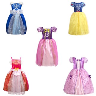 [0717]JHLQ-COS-G European and American Frozen Long Hair Snowyprincess Dress Foreign Trade Children Princess Dress Halloween Performance Girls Skirts Girl cosplay  girl  D8H9