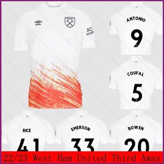 เสื้อกีฬาแขนสั้น ลายทีมชาติฟุตบอล West Ham United Premier League Third Away NP2 2023 ชุดเยือน สําหรับผู้ชาย PN2