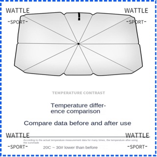 Wattle ม่านบังแดดรถยนต์ ผ้าไทเทเนียมออกไซด์ ป้องกันรังสียูวี พับได้ ขนาดใหญ่ สําหรับหน้าต่างรถยนต์