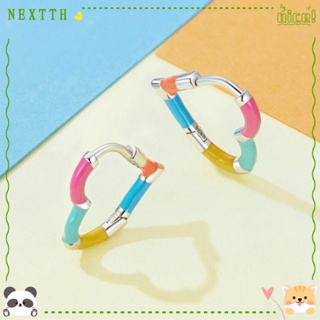 Nextth แหวนเงินแท้ 925 รูปหัวใจ สีรุ้ง เครื่องประดับแฟชั่น สําหรับผู้หญิง