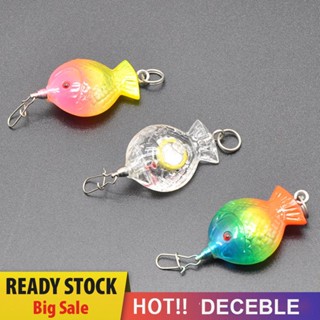 [Deceble.th] โคมไฟเหยื่อตกปลา LED PVC หมุนได้ 360 องศา หลากสี สําหรับดึงดูดปลา