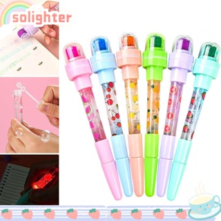 Solighter ปากกาลูกลื่น มัลติฟังก์ชั่น พร้อมไฟ Led 5 in 1 สําหรับเด็ก