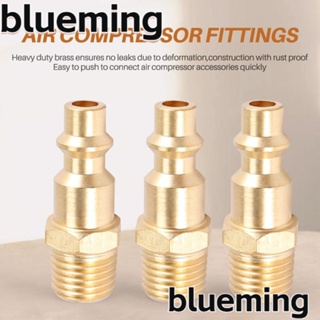 Blueming2 อะแดปเตอร์เชื่อมต่อท่ออากาศ ทองเหลือง 1/4 นิ้ว NPT แบบ M ปลั๊กตัวผู้ Type D 10 ชิ้น