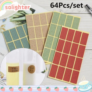 Solighter สติกเกอร์ฉลากไม้ มีกาวในตัว หลากสี สําหรับติดตกแต่งบรรจุภัณฑ์ 64 ชิ้น