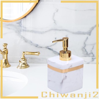 [Chiwanji2] ขวดจ่ายสบู่เซรามิค ลายหินอ่อน ขนาด 350 มล. เติมได้ สําหรับห้องน้ํา ห้องครัว