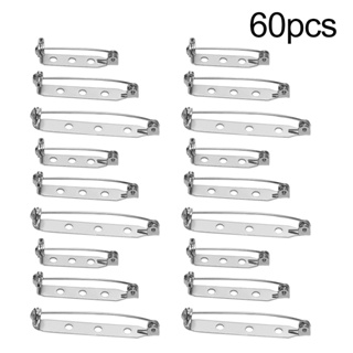 60pcs Alloy Accessories Jewelry Making Rolling DIY Craft Badge Holder With Hole 25mm 32mm 38mm Brooch Pin