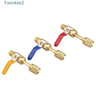 Twinkle วาล์วบอลทองเหลือง 1/4 นิ้ว R410A R22 ตัวเมีย เป็นตัวผู้ ขนาดเล็ก สีทอง สําหรับเครื่องปรับอากาศ ตู้เย็น 3 ชิ้น