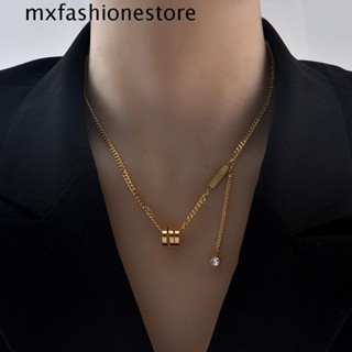 Mxfashione สร้อยคอแฟชั่น จี้คริสตัล ทรงกลม สไตล์เกาหลี หรูหรา สําหรับเด็กผู้หญิง