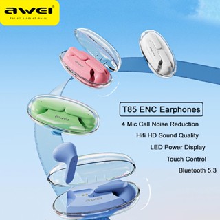 Awei T85 ENC หูฟังบลูทูธไร้สาย ลดเสียงรบกวน 4 ไมโครโฟน 5.3 TWS