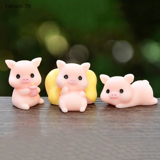 Tatain โมเดลฟิกเกอร์ รูปหมูน่ารัก ขนาดเล็ก สําหรับตกแต่งบ้าน และสวน