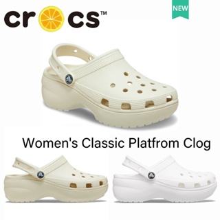 Crocs รองเท้าแพลตฟอร์ม รองเท้าชายหาด สไตล์คลาสสิก สําหรับผู้หญิง 4.1 ซม. #206750