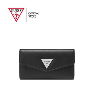 GUESS กระเป๋าสตางค์ผู้หญิง รุ่น LE860151 LATHAN SLG SLIM CLUTCH สีดำ