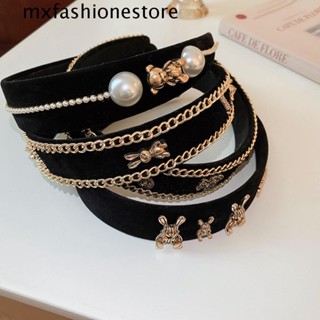 Mxfashione ที่คาดผม ผู้หญิง หรูหรา ยืด มุก หรูหรา อารมณ์กว้าง หวาน ที่คาดผม