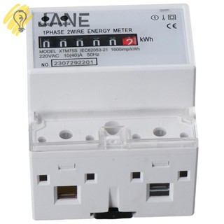 Jane เครื่องวัดพลังงานไฟฟ้า ABS 220V 4P 10-40A 4P ทนทาน สีขาว สําหรับช่างไฟฟ้า