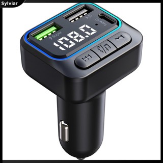 [sylviar] เครื่องส่งสัญญาณ FM ไร้สาย ชาร์จเร็ว 12-24V USB QC3.0 สําหรับรถยนต์ เครื่องเล่น MP3