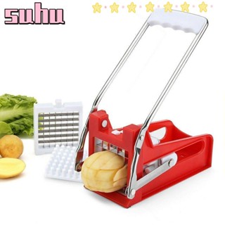 Suhuhd เครื่องหั่นมันฝรั่งทอด แบบแมนนวล 2 ใบมีด สเตนเลส อเนกประสงค์