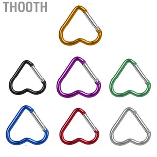 Thooth Aluminum Alloy Carabiner Heart Shaped Heavy Duty Metal Camping Hanging Buckle for Hiking Water Bottle Keychain