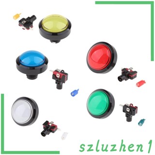 [Szluzhen1] ปุ่มกดสวิตช์ไฟ LED ทรงกลม ขนาด 60 มม. สีแดง