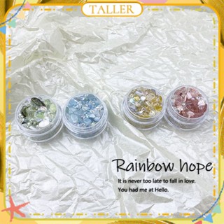 ✧Ready Stcok Rainbow Hope Nail Art เปลือกหอยหินธรรมชาติผสมเครื่องประดับน้ำแข็งสดขนาดเล็กแก้วใสแร่คริสตัลเล็บอุปกรณ์ตกแต่งเล็บสำหรับร้านเล็บ TALLER