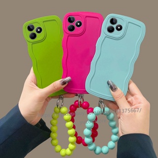 Realme C51 C53 C55 NFC Phone Case เคสโทรศัพท์มือถือ ซิลิโคนนิ่ม พร้อมสร้อยข้อมือ หลากสี พกพาง่าย สําหรับ