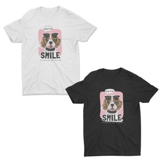 AIDEER Dog Collection เสื้อสกรีนลายหมา มีทั้งสีขาวและสีดำ Please SmileSize S-5XL