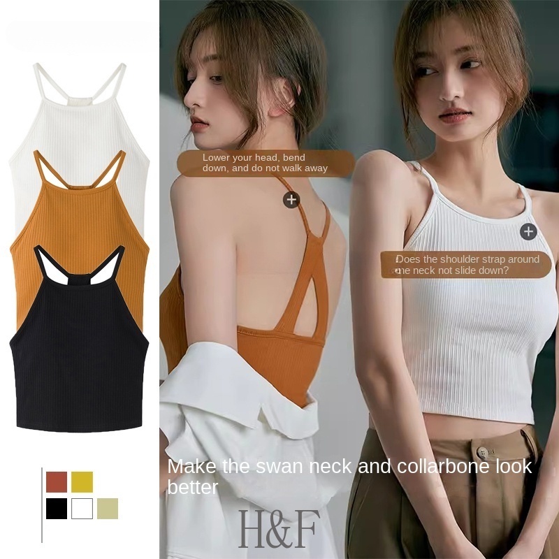 2 in 1 เสื้อชั้นใน ไร้รอยต่อ ปิดไหล่ แขนกุด เสื้อกล้าม ในตัว บุฟองน้ํา เสื้อชั้นใน